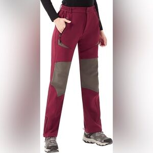 Women's Burgundy and Gray Outdoor Pants
